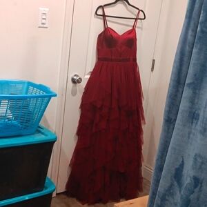 Beautiful flowy wine red dress size 13